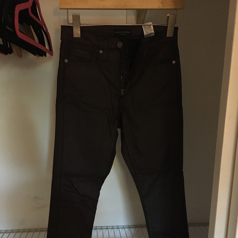 Black Metallic Skinny Jeans